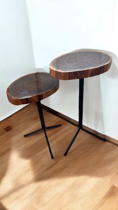 Black Walnut Candlestick Nesting Tables